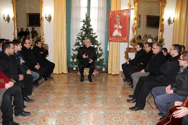 Los seminaristas felicitan la Navidad al Obispo de Cartagena - 1, Foto 1