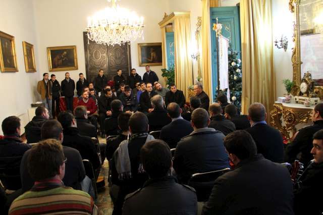 Los seminaristas felicitan la Navidad al Obispo de Cartagena - 2, Foto 2