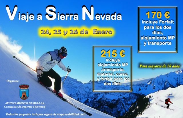 El Ayuntamiento de Bullas organiza un viaje de tres días para esquiar en Sierra Nevada - 1, Foto 1