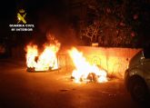 La Guardia Civil esclarece el incendio de contenedores durante la noche de Halloween en Lorqu