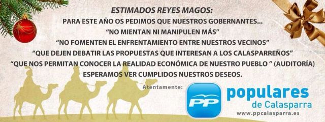 El Partido Popular de Calasparra escribe a los Reyes Magos - 1, Foto 1