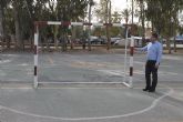 El antiguo parque infantil de tráfico ahora también pista de fútbol