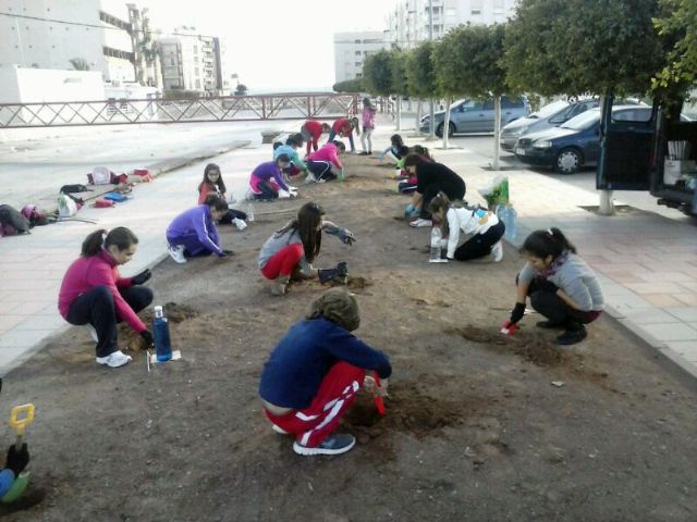 Los alumnos de Ecoescuelas Litorales plantan 150 pinos en el entorno urbano de Águilas - 2, Foto 2