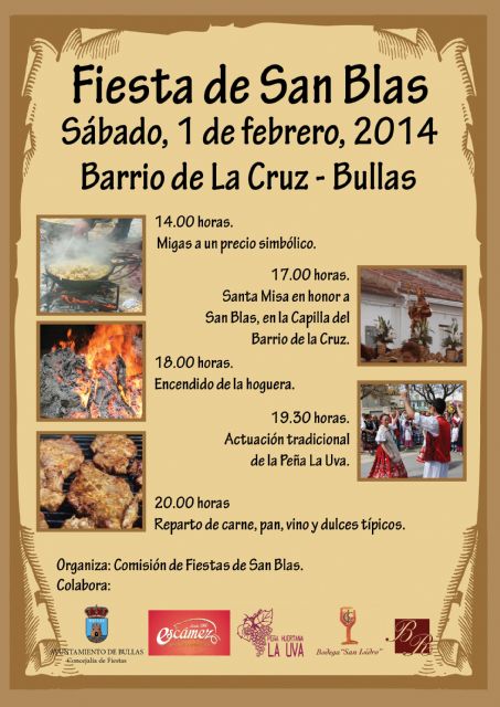 El Barrio de La Cruz de Bullas celebrará la tradicional festividad de San Blas con una gran jornada de convivencia - 1, Foto 1