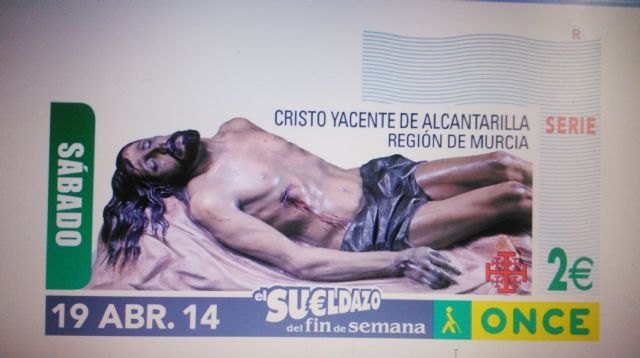La imagen del Cristo Yacente de Alcantarilla ilustrará el cupón de la ONCE del próximo Sábado Santo - 1, Foto 1