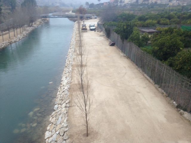 Concluyen las obras de refuerzo de la mota de la margen izquierda del río Segura en Blanca - 1, Foto 1