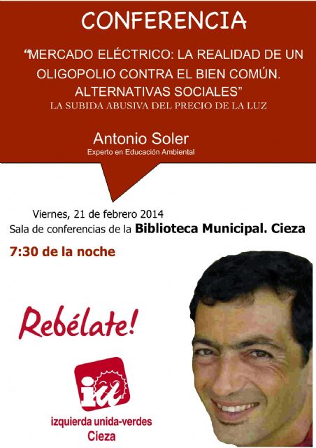 IU-Verdes de Cieza organiza una charla explicativa sobre la abusiva subida de la luz - 1, Foto 1