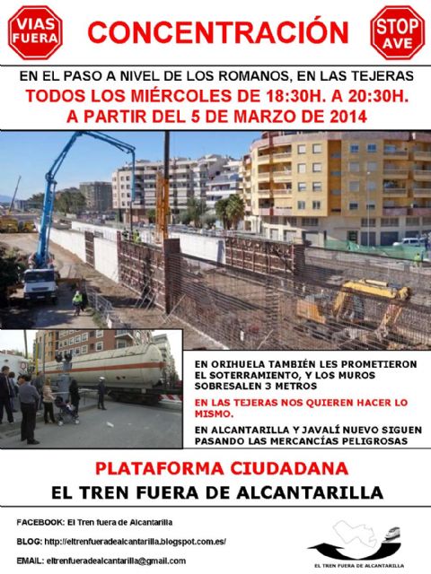 La Plataforma Ciudadana El tren fuera de Alcantarilla vuelve a concentrarse en las vías - 1, Foto 1