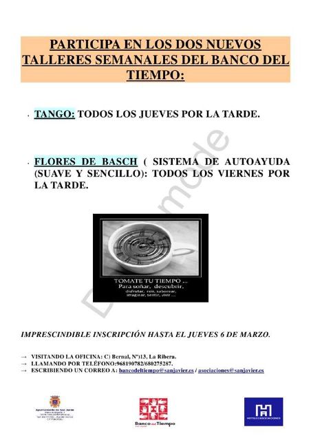 El Banco del tiempo incorpora talleres de tango y flores de Bach - 1, Foto 1