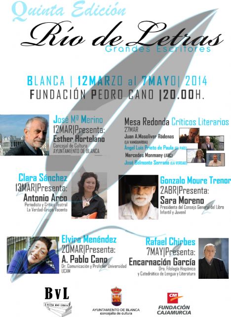 José Mª Merino, Elvira Menéndez, Rafael Chirbes y Clara Sánchez navegarán por el Río de Letras de Blanca - 1, Foto 1