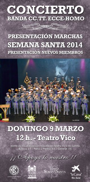 La Banda de Cornetas y Tambores Ecce Homo presenta su nuevo repertorio este domingo en el Teatro Vico - 1, Foto 1