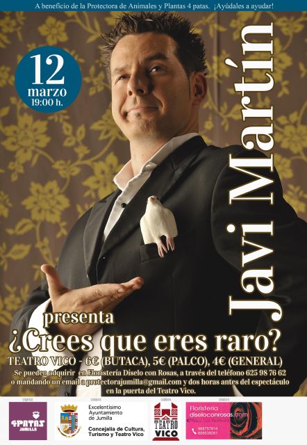 Mañana llega a Jumilla el espectáculo de magia “¿Crees que eres raro?” de Javi Martín a beneficio de 4 Patas Jumilla - 1, Foto 1