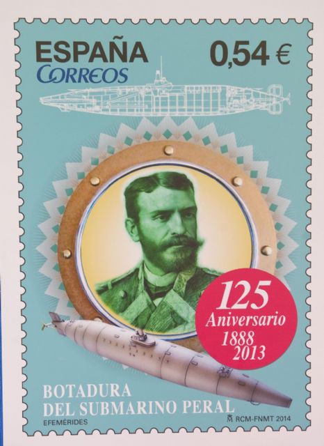 Un sello para el 125 aniversario de la botadura del submarino Peral - 1, Foto 1