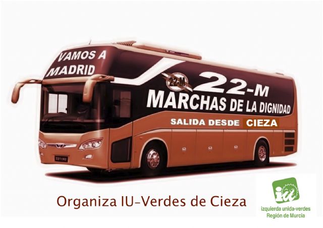 IU-Verdes de Cieza fleta autobuses a Madrid para acompañar a las 'Marchas de la Dignidad 22M' - 1, Foto 1