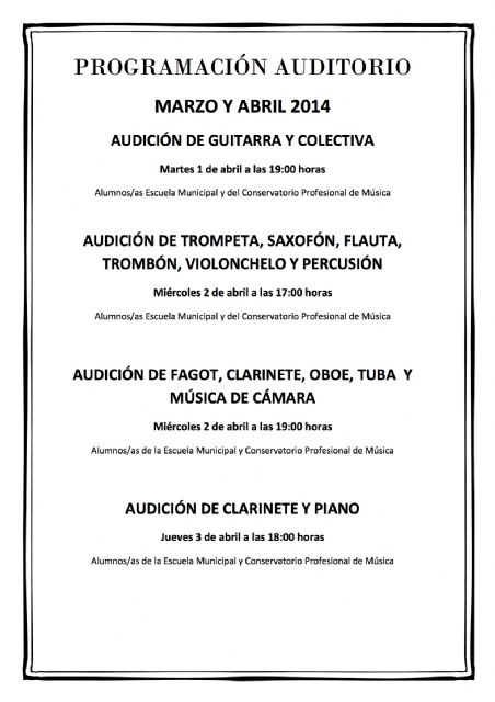 El Auditorio Municipal de Música acoge numerosas audiciones con motivo de la finalización de la 2ª Evaluación del centro - 2, Foto 2