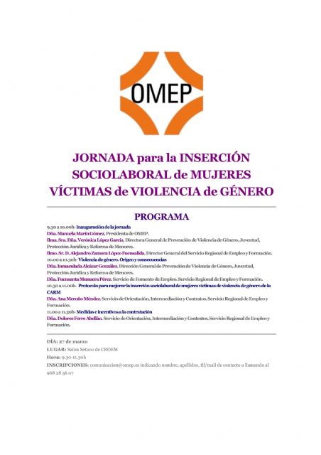 Igualdad informa de las jornadas para la inserción sociolaboral de mujeres víctimas de violencia de género organizadas por  OMEP - 1, Foto 1