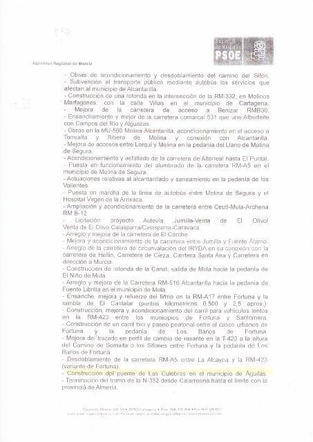 Moreno se alegra que el Alcalde le pida a Valcárcel infraestructuras que lleva solicitando el Grupo Socialista desde hace años y que han sido votadas en contra por el PP - 4, Foto 4