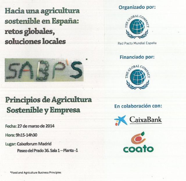 El presidente de COATO ejerce de coordinador del grupo de trabajo español sobre los principios de agricultura sostenible y empresas propiciados por la ONU, Foto 5