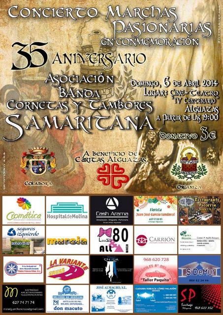 La Samaritana de Alguazas toca sus cornetas y tambores a beneficio de Cáritas Parroquial de San Onofre - 2, Foto 2