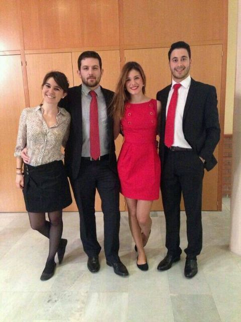 Participantes de la Liga de Debate. De izquierda a derecha, Pilar Rodríguez Losantos, Carlos Victoria Lanzón, Verónica Salinas Perea y Jesús Rodríguez Díaz, Foto 1