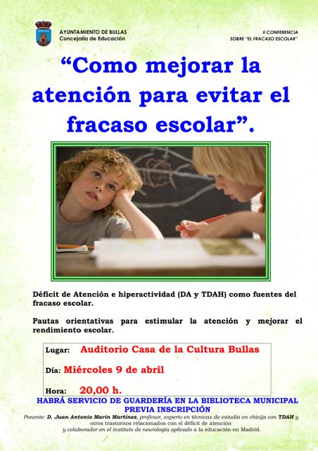 Un experto en fracaso escolar impartirá una charla para aprender a evitarlo en la casa de la cultura de Bullas - 1, Foto 1