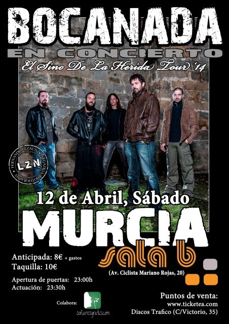 El próximo sábado 12 de abril, los navarros BOCANADA presentan su nuevo disco El sino de la herida en la sala B de Murcia - 1, Foto 1