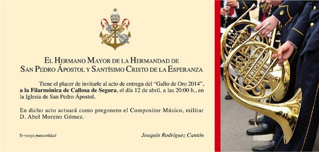La hermandad de San Pedro entregará su máximo galardón a la filamornica de Callosa de Segura - 2, Foto 2