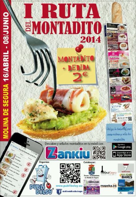 La I Ruta del Montadito 2014 de Molina de Segura arranca mañana miércoles 16 de abril, con la participación de un total de 24 locales - 1, Foto 1