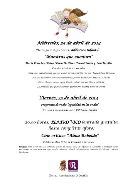 Igualdad celebra mañana el Día del Libro con cuentacuentos infantiles en la Biblioteca Municipal - 1, Foto 1