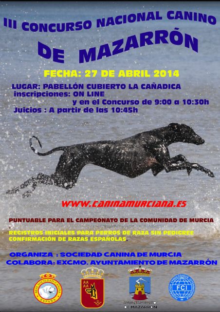 Este domingo 27 de abril se celebra el III Concurso Nacional Canino de Mazarrón, Foto 1
