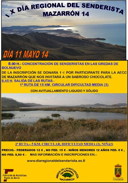 Mazarrón acoge este domingo 11 de mayo el IX Día Regional del Senderista, Foto 4