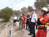 Efectivos del Plan Infomur, la UME y la Armada participan en un simulacro de incendio forestal en La Algameca