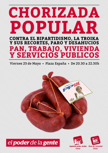 IU-Verdes de Cieza organiza una chorizada popular reivindicando pan, trabajo, vivienda y servicios públicos - 1, Foto 1