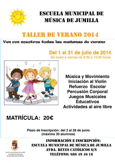 La Escuela Municipal del Música de Jumilla organiza para el mes de julio un taller de verano - 1, Foto 1