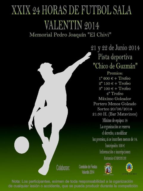 Las XIX 24 horas de Fútbol Sala de Valentín se celebrarán los días 21 y 22 de junio - 1, Foto 1