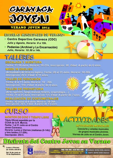 La Concejalía de Juventud lanza la programación Verano Joven 2014 con talleres y escuelas infantiles - 1, Foto 1