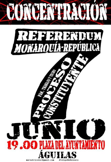 IU-Verdes llama a la ciudadanía aguileña a manifestarse el sábado por la convocatoria de un referéndum sobre el modelo de Estado - 1, Foto 1