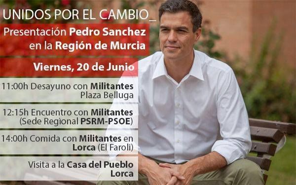 El aspirante a la secretaria general del PSOE, Pedro Sánchez, visitará Lorca mañana - 1, Foto 1