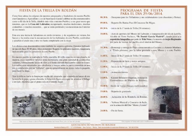 Roldán celebra este domingo la primera fiesta de la trilla - 1, Foto 1