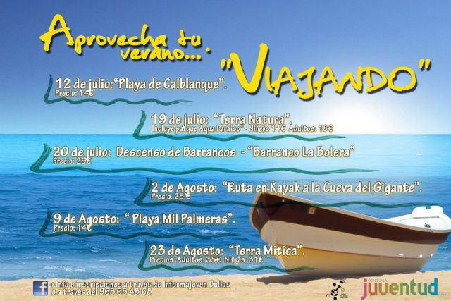 La Concejalía de Juventud oferta para el verano viajes a la playa y a parques de atracciones, rutas en kayak y descenso de barrancos - 1, Foto 1