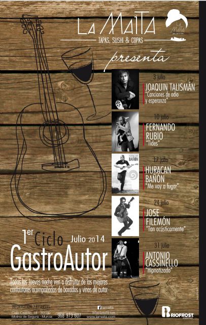 La Maita de Molina de Segura organiza el I Ciclo GastroAutor durante el mes de julio de 2014 - 1, Foto 1