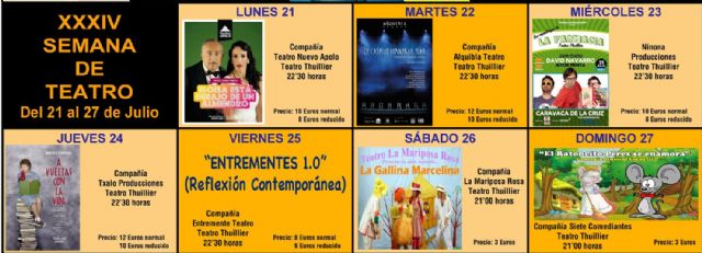 Comedias, obras clásicas e infantiles, protagonizan la XXXIV Semana de Teatro de Caravaca del 21 al 27 de julio - 1, Foto 1