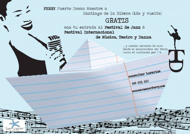 El público procedente de La Manga podrá viajar gratis en ferry para asistir a los festivales de San Javier - 1, Foto 1