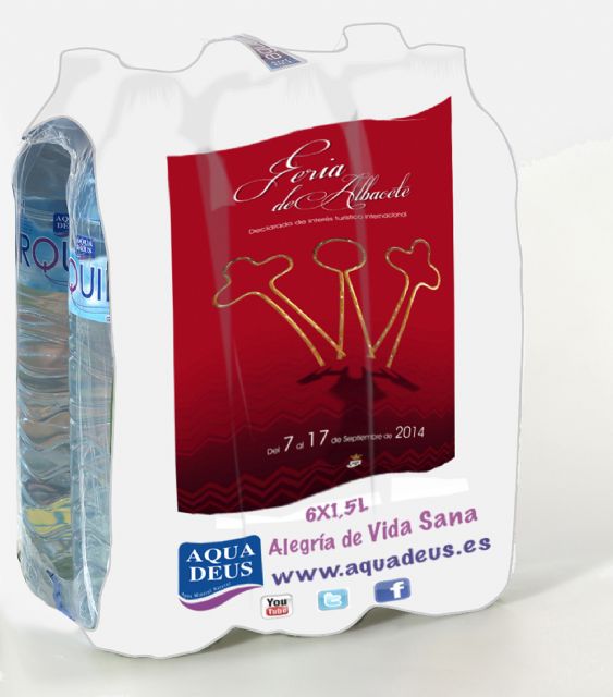 Las botellas de agua mineral Aquadeus promocionan la Feria de Albacete 2014, Foto 1