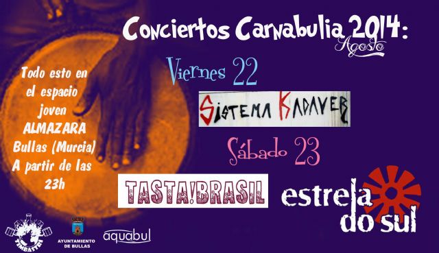 El Festival de rítmos afrobrasileños Carnabulia celebra su tercera edición este fin de semana en Bullas - 1, Foto 1