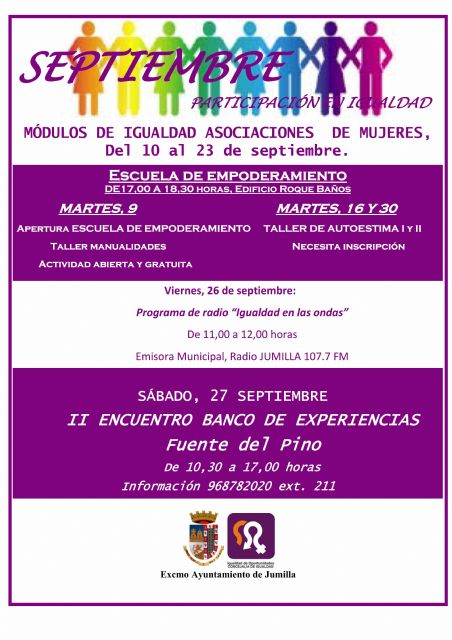 Igualdad presenta las actividades programadas desde la Concejalía para septiembre - 2, Foto 2