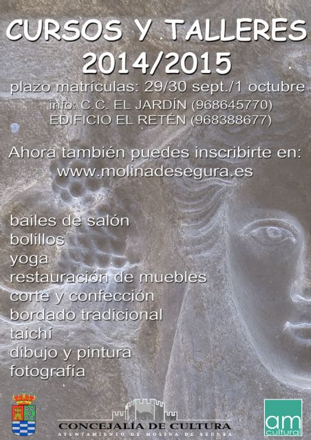 La Concejalía de Cultura de Molina de Segura abre el plazo de matriculación de los cursos, talleres y monográficos para el curso 2014/2015 - 1, Foto 1