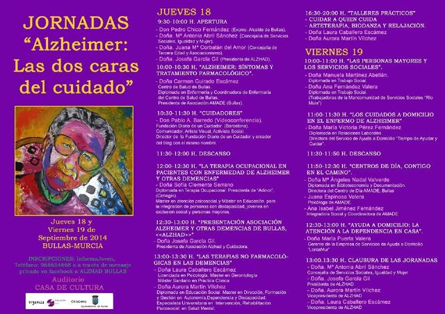 Este jueves y viernes se celebran las I Jornadas sobre el Alzheimer en Bullas - 1, Foto 1