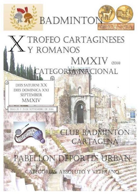 Vuelve el Trofeo de Bádminton de Carthagineses y Romanos en su décima edición - 1, Foto 1