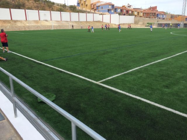 Finalizan las  obras de construcción del campo de césped artificial en el Nicolás de las Peñas de Bullas - 1, Foto 1